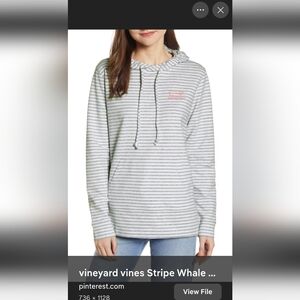 Vineyard Vines Gray and White Striped Hoodie